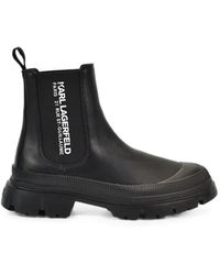 KARL LAGERFELD - Logo-Print Ankle Boots - Lyst