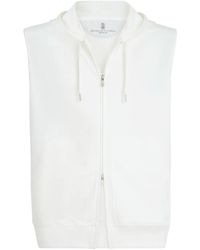 Brunello Cucinelli - Zipped Sleeveless Hoodie - Lyst
