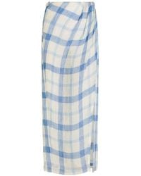 Lisa Marie Fernandez - Check-Pattern Wrap-Design Maxi Sarong Skirt - Lyst