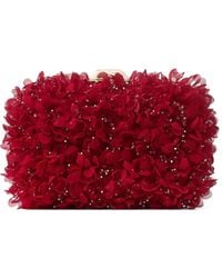 Jimmy Choo - Cloud Petal-Embroidered Satin Clutch Bag - Lyst