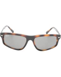 Ray-Ban - Tortoiseshell-Effect Rectangle-Frame Sunglasses - Lyst