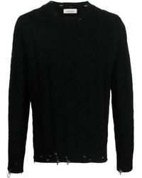 Laneus - Cable-Knit Crew Neck Sweater - Lyst