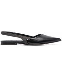 Brunello Cucinelli - Monili-chain Leather Ballerina Shoes - Lyst