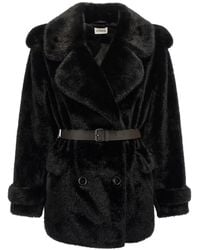 P.A.R.O.S.H. - Faux Fur Coat - Lyst