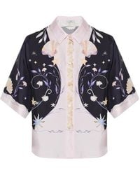 forte_forte - Seashell-Print Short-Sleeves Shirt - Lyst