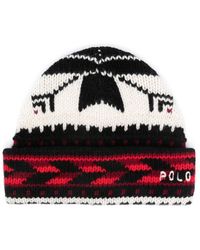 Polo Ralph Lauren Wool Pom-Pom Snowflake Beanie in Black  display picture 2