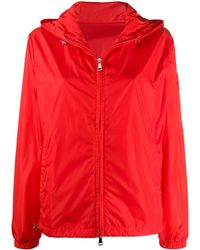 Moncler Manteau zippé à capuche - Orange