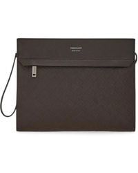 Ferragamo - Gancini-Embossed Leather Clutch Bag - Lyst