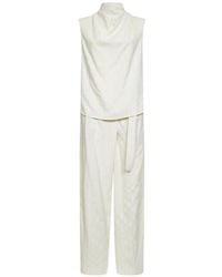 Brunello Cucinelli - Sequin-Embellished Pinstriped Jumpsuit - Lyst