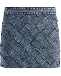 Alice + Olivia - Rubi Woven-Design Denim Skirt - Lyst