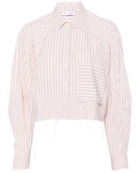 WEILI ZHENG - Striped Cropped Shirt - Lyst