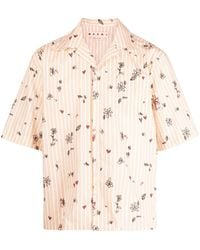 Marni - Camisa a rayas con estampado floral - Lyst