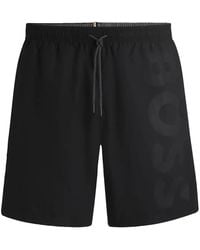 BOSS - Drawstring-Waist Swim Shorts - Lyst