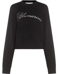 Blumarine - Wollen Sweater Verfraaid Met Kristallen - Lyst