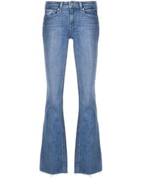 Blue Womens Clothing Jeans Bootcut jeans PAIGE Sloane Boot Cut Cotton Blend Denim Jeans in Light Blue 