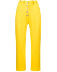 Olympiah - Cropped Button-Front Trousers - Lyst