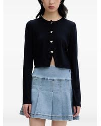 From Future - Heart-Button Cropped Cardigan - Lyst