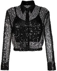 Maje - Sequinned Cropped Shirt - Lyst