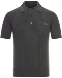 Gucci - Wool Cashmere Rib-Knit Polo Shirt - Lyst