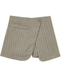 Maje - Pantalones Cortos A Rayas Con Botones - Lyst