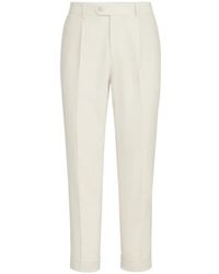 Brunello Cucinelli - Sea Island Cotton Narrow Wale Corduroy Trousers With Pleat - Lyst