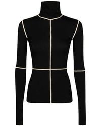 MM6 by Maison Margiela - High-Neck Panelled Bodysuit - Lyst