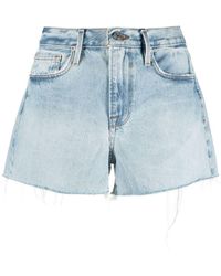 FRAME - Jeans-Shorts mit ungesäumten Kanten - Lyst