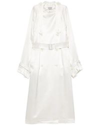 TOTEME - Draped Satin Trench Off - Lyst