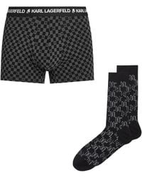 KARL LAGERFELD - Monogram Trunks And Socks Gift Set - Lyst