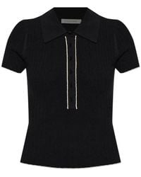 By Malene Birger - Benita Ribbed-Knit Polo Shirt - Lyst