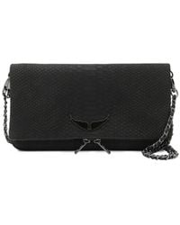 Zadig & Voltaire - Sac Porté Épaule À Effet Peau De Serpent - Lyst