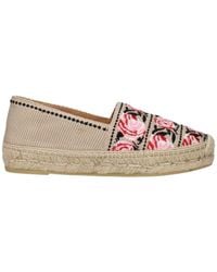 Prada - Floral-Embroidered Espadrilles - Lyst