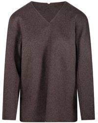 Max Mara - V-Neck Wool Blouse - Lyst