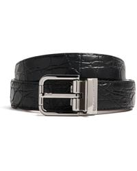 Dolce & Gabbana - Crocodile-Effect Buckle Belt - Lyst