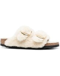 Birkenstock - Arizona Big Buckle Shearling Sandals - Lyst