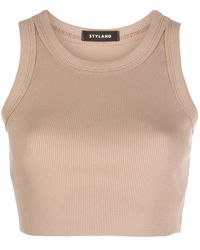Styland - Top crop smanicato - Lyst