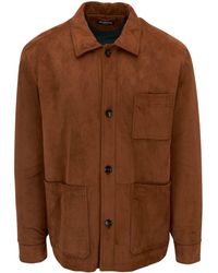 Kiton - Spread-collar Leather Jacket - Lyst