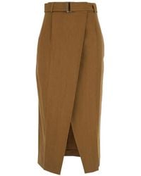 Tela - Belted Midi Skirt - Lyst