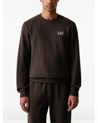 EA7 - Logo-Patch Ribbed Sweater - Lyst