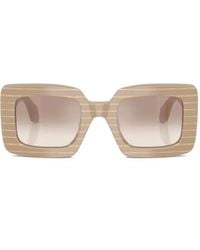 Giorgio Armani - Striped Oversized-Frame Sunglasses - Lyst