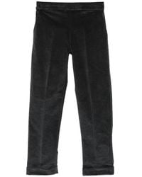 Whyci - Velvet-Effect Turn-Up Trousers - Lyst