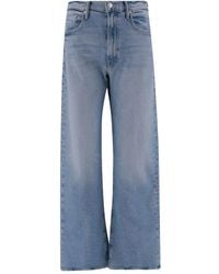 Mother - Wide-Leg Faded Jeans - Lyst