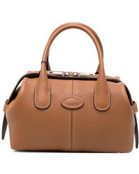 Tod's - Mini Logo-Patch Pebbled Tote Bag - Lyst