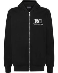 Billionaire - Logo-Print Zip-Up Hoodie - Lyst