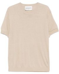 Amaranto - Linen-Blend T-Shirt - Lyst