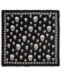 McQueen - Skull-Print Plissé Scarf - Lyst