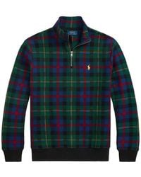 Polo Ralph Lauren - Tartan-Pattern Quarter-Zip Sweater - Lyst