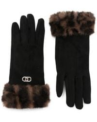 Liu Jo - Leopard-Print Faux-Fur Trim Gloves - Lyst