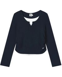 B+ AB - Gerafftes T-Shirt Im Layering-Look - Lyst