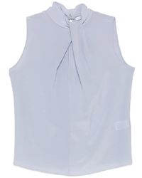 Patrizia Pepe - High-Neck Pleat-Detail Blouse - Lyst